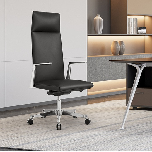 Pioneer Leather Office Chair In Black Singapore