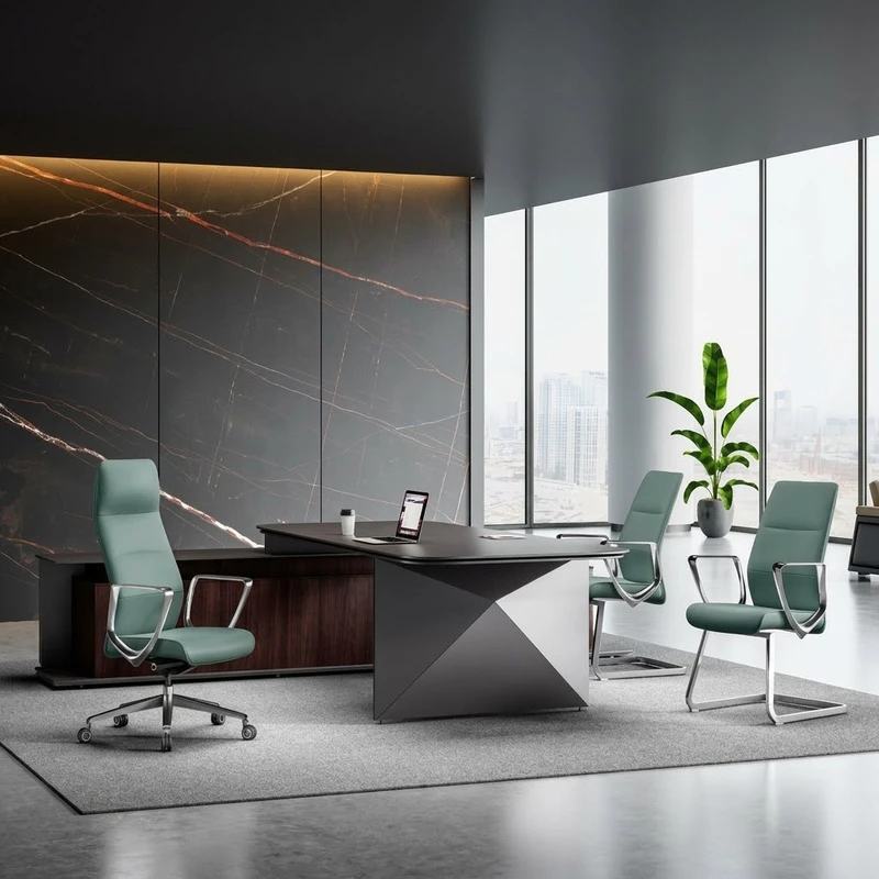 Eliot leather ergonomic director chair in modern office