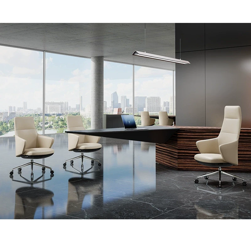 Caleb Leather Ergonomic Chair Singapore — Executive Boardroom Scene