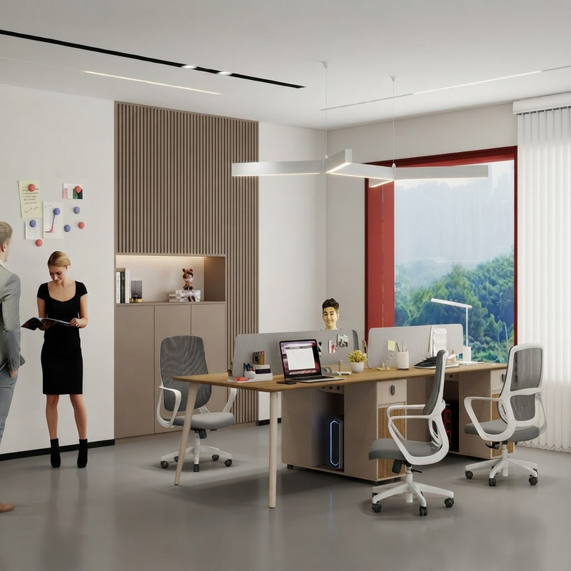 Arvid Office Partition Workstation setup in Singapore modern open-plan office.
