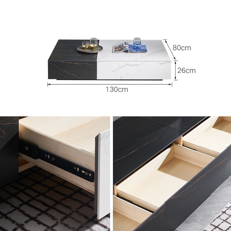Mason Sintered Stone Coffee Table Modern Style | Linear Furnishings Singapore