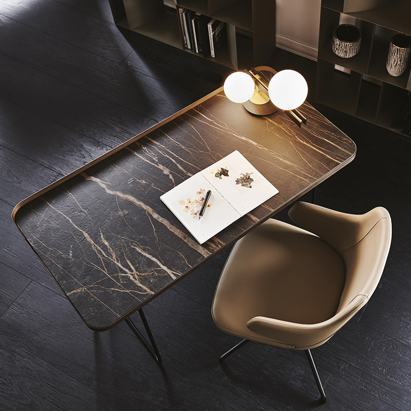 Vincent Sintered Stone Study Table - Singapore Study Table | Linear Furnishings Vincent Sintered Stone Study Table - Singapore Study Table | Linear Furnishings