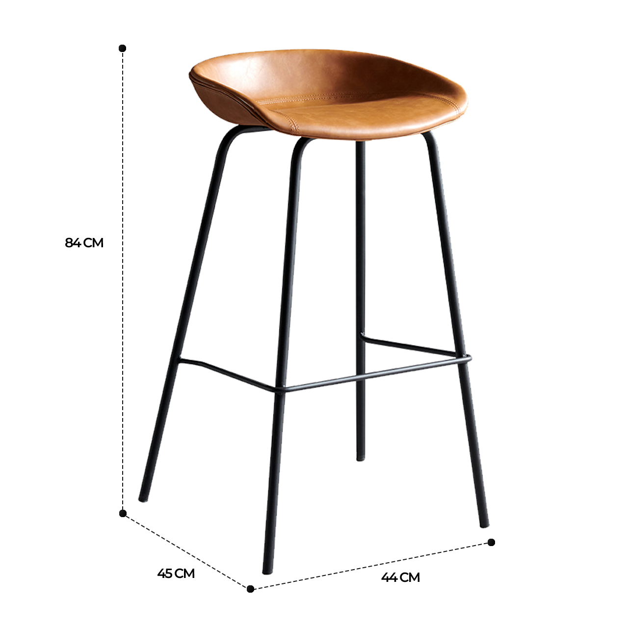 Clark Leather Bar Stool Singapore | Linear Furnishings Singapore