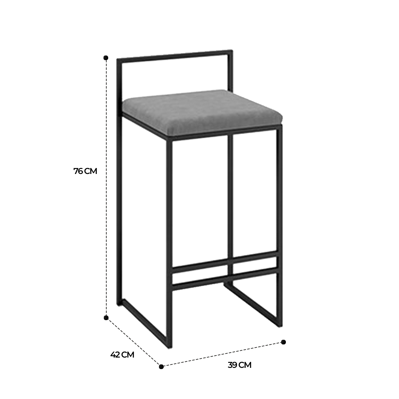 Eva Flannel Bar Stool Singapore | Linear Furnishings Singapore