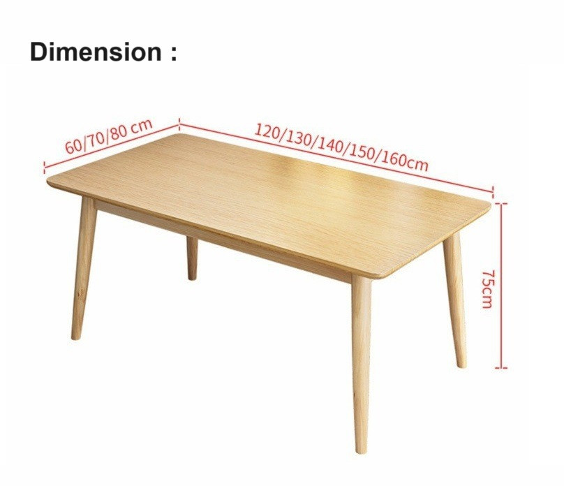 Haruto Solid Wood Dining Table Japanese Style - Singapore Dining Table for New Couples | Linear Furnishings