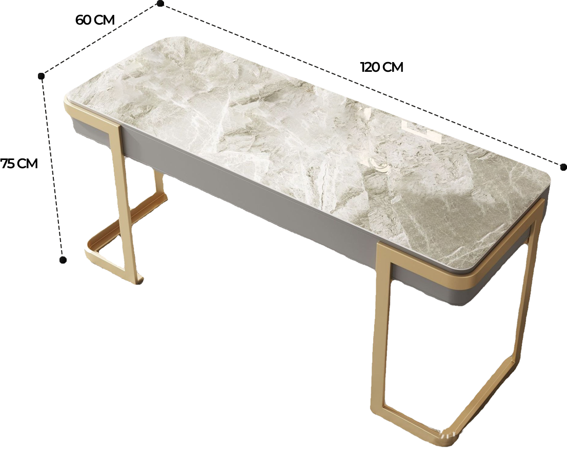 Dinas Rock Slab Office Table - Singapore Study Table | Linear Furnishings