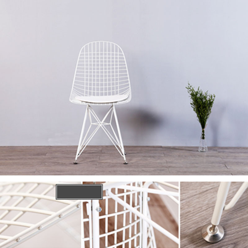 FRIHET Metallic Dining Chair with Mesh Back Support Nordic Style (4 Pieces) Singapore | Linear Furnishings Singapore
