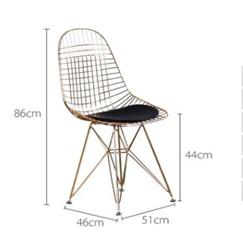 FRIHET Metallic Dining Chair with Mesh Back Support Nordic Style (4 Pieces) Singapore | Linear Furnishings Singapore