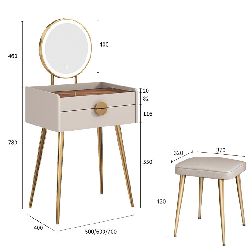 Lacus LED Light Dressing Table Modern Style | Linear Furnishings Singapore