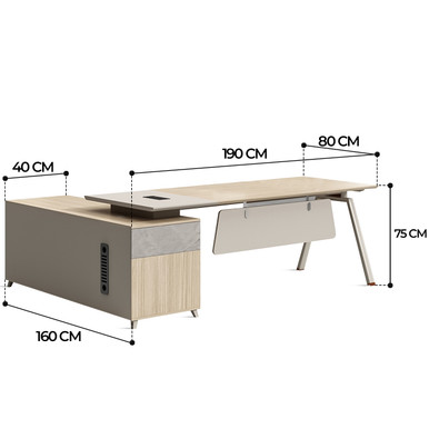 Olender Modern L-Shape Manager Desk Singapore - Linear Furnishings