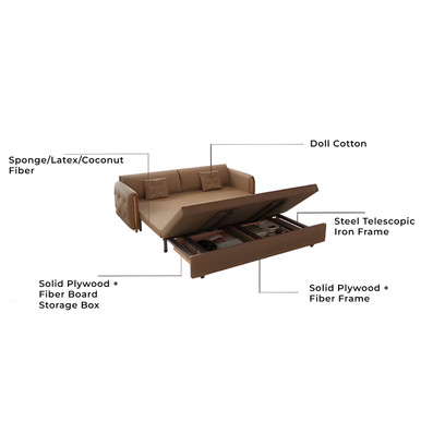 Mia Scratch-Free Fabric Sofa Bed Modern Style Singapore - Linear Furnishings
