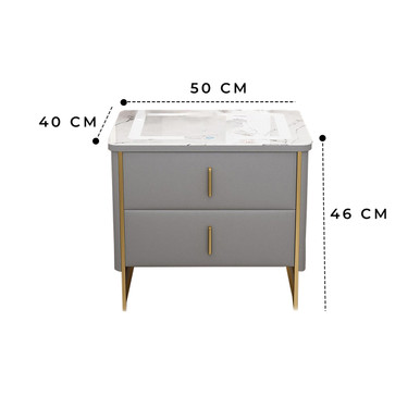Finley Leather Bedside Table Modern Style Singapore