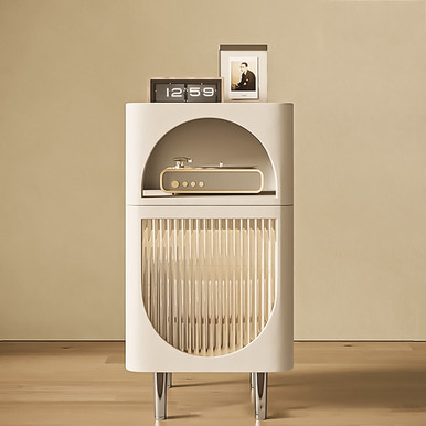 Elin Sintered Stone Wood Bedside Table Italian Style Singapore