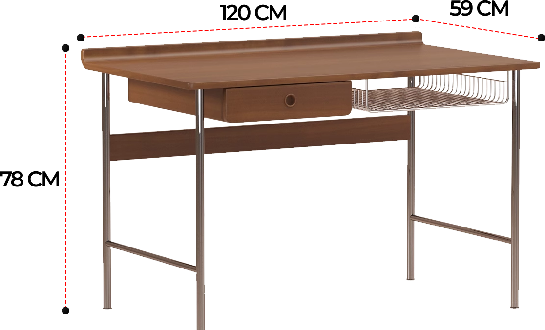 Glenn Study Table Mid Century - Singapore Study Table | Linear Furnishings
