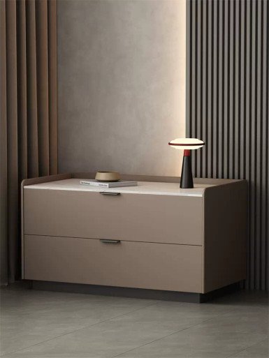 Finley Solid Wood Double Drawer Bedside Table Singapore
