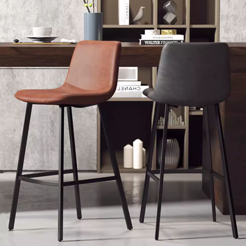 Noah Leather Simple Bar Stool for Singapore | Linear Furnishings Singapore Noah Leather Simple Bar Stool for Singapore | Linear Furnishings Singapore