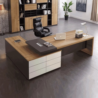 Hyuk Executive Director Desk with Side Cabinet Singapore - Linear Furnishings