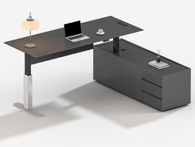 Jacoo Executive Height Adjustable Director Desk Singapore - Linear Furnishings