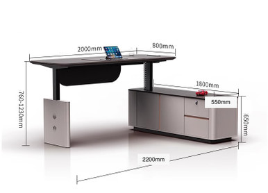 Rigor Height Adjustable Modern Director Table Singapore - Linear Furnishings