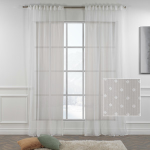 LILIJAN Dots Pattern Curtains Pinch Pleated and Multi-Functional Tape Single Panel - Made in Turkey LILIJAN Dots Pattern Curtains Pinch Pleated and Multi-Functional Tape Single Panel - Made in Turkey