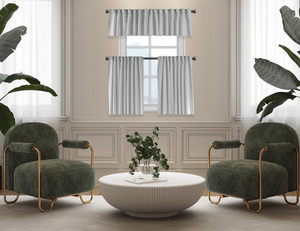 LILIJAN Faux Velvet Look Solid Kitchen Valance Set of 3 Hanging Multi-Functional Tape Décor Valance Tiers Café Curtains - Made in Turkey LILIJAN Faux Velvet Look Solid Kitchen Valance Set of 3 Hanging Multi-Functional Tape Décor Valance Tiers Café Curtains - Made in Turkey