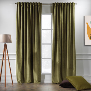 Custom Bill 2 panels each sized 65" Wide x 72" Lenght Matte Velvet Olive Color with Liner Custom Bill 2 panels each sized 65" Wide x 72" Lenght Matte Velvet Olive Color with Liner