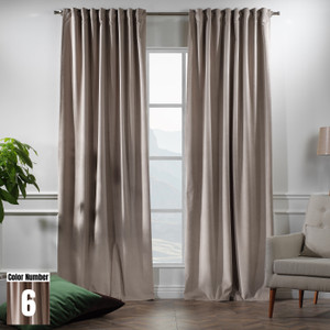 Custom Stephanie 2 panels   each sized 52" wide x 254" Lenght Matte Velvet Tan Color Custom Stephanie 2 panels   each sized 52" wide x 254" Lenght Matte Velvet Tan Color