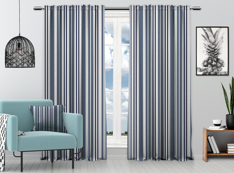 LILIJAN Multicolor Mexican Serape Inspired Stripes 3D Vertical Lines Latino Design Illustration Digital Printed Curtain Set of 2 Hanging Multi-Functional Tape - Made in Turkey