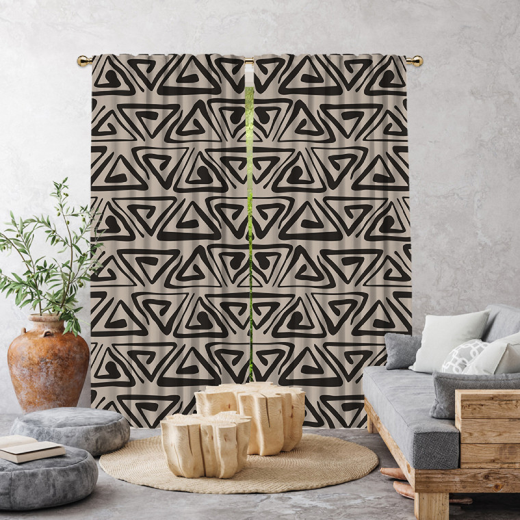 LILIJAN BOHO Design Single Panel Velvet Look Hanging Multi-Functional Tape Decor for Bedroom Kitchen Window - Made in Turkey