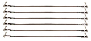 16 inch professional guitar effects instrument patch cables. Plug ends: right angle / right angle.  Quantity: 6 per package.