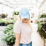 Distressed Baseball Hat - Sky Blue