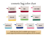 2-Color Modern Block Monogrammed Cosmetic Bag | 10+ colors