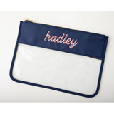 Navy Clear Flat Pouch