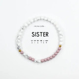 Morse Code Bracelet - Sister | Lilac/Marble