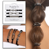 Bracelet Hair Tie - Black/Silver