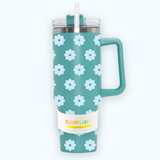 Mint Flowers 40oz Handle Tumbler