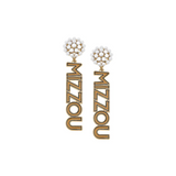 Mizzou Pearl Cluster Drop Earrings
