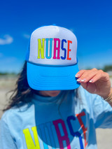 Bright Block Nurse Trucker Hat