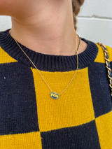 Black & Yellow Enamel Football Necklace