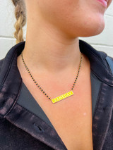 Black & Yellow Gameday Beaded Chain Necklace