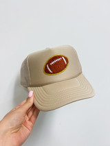 Any Football Team Patch Trucker Hat in Tan