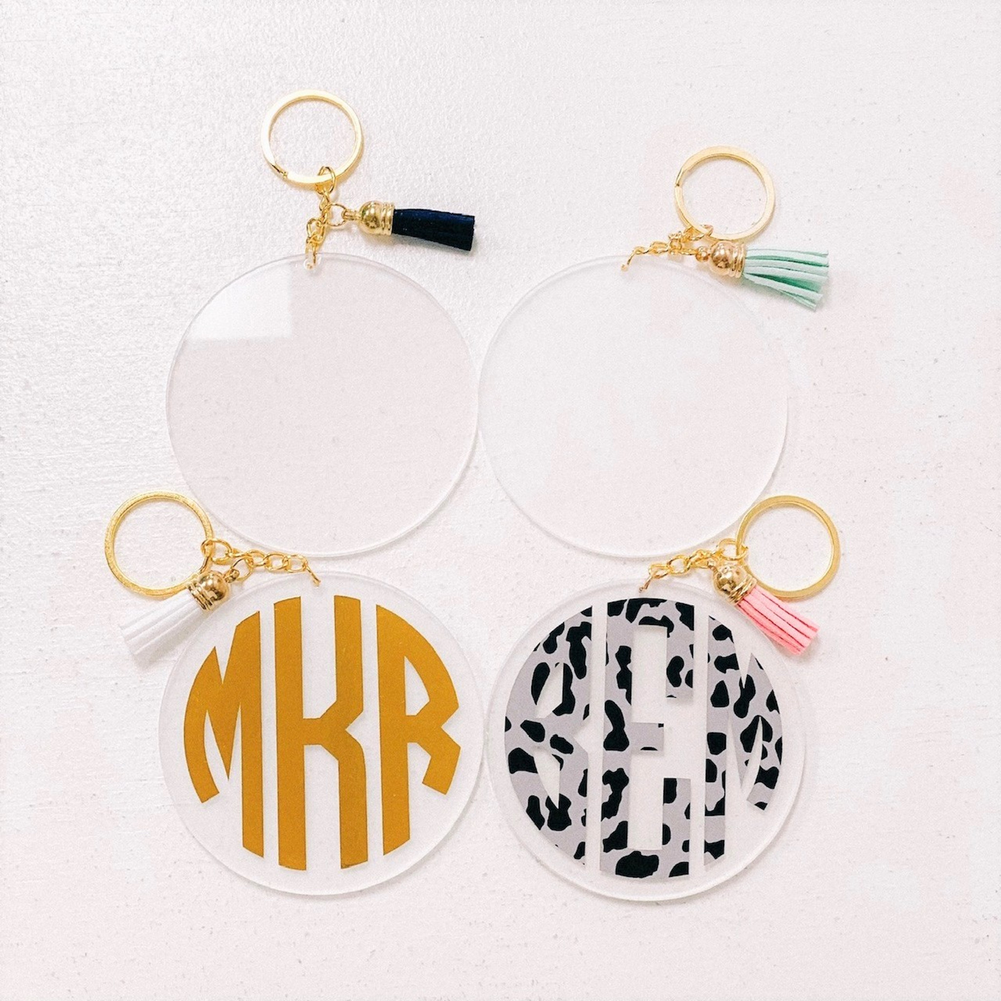 Custom Acrylic Initial Tassel Keychain