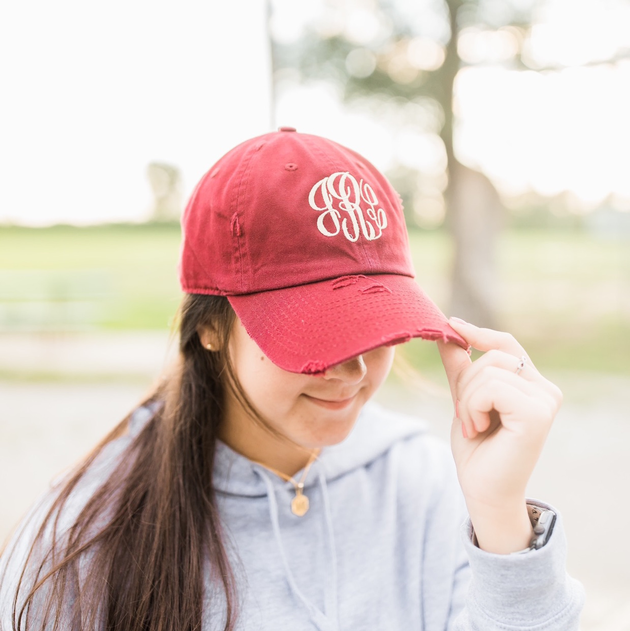 distressed womens baseball caps