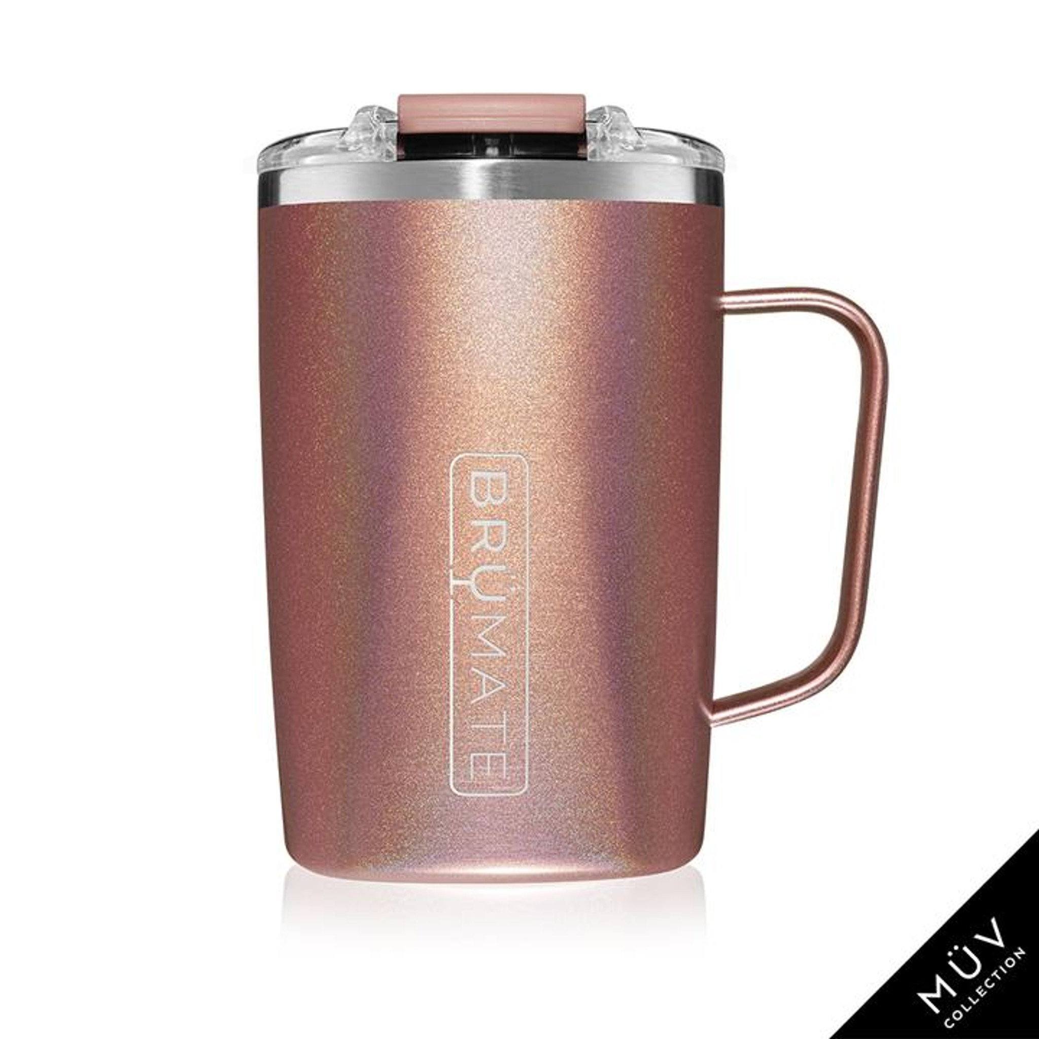 BrüMate Toddy - 16oz Stainless Steel Insulated Coffee Mug-Glitter Rose Gold  