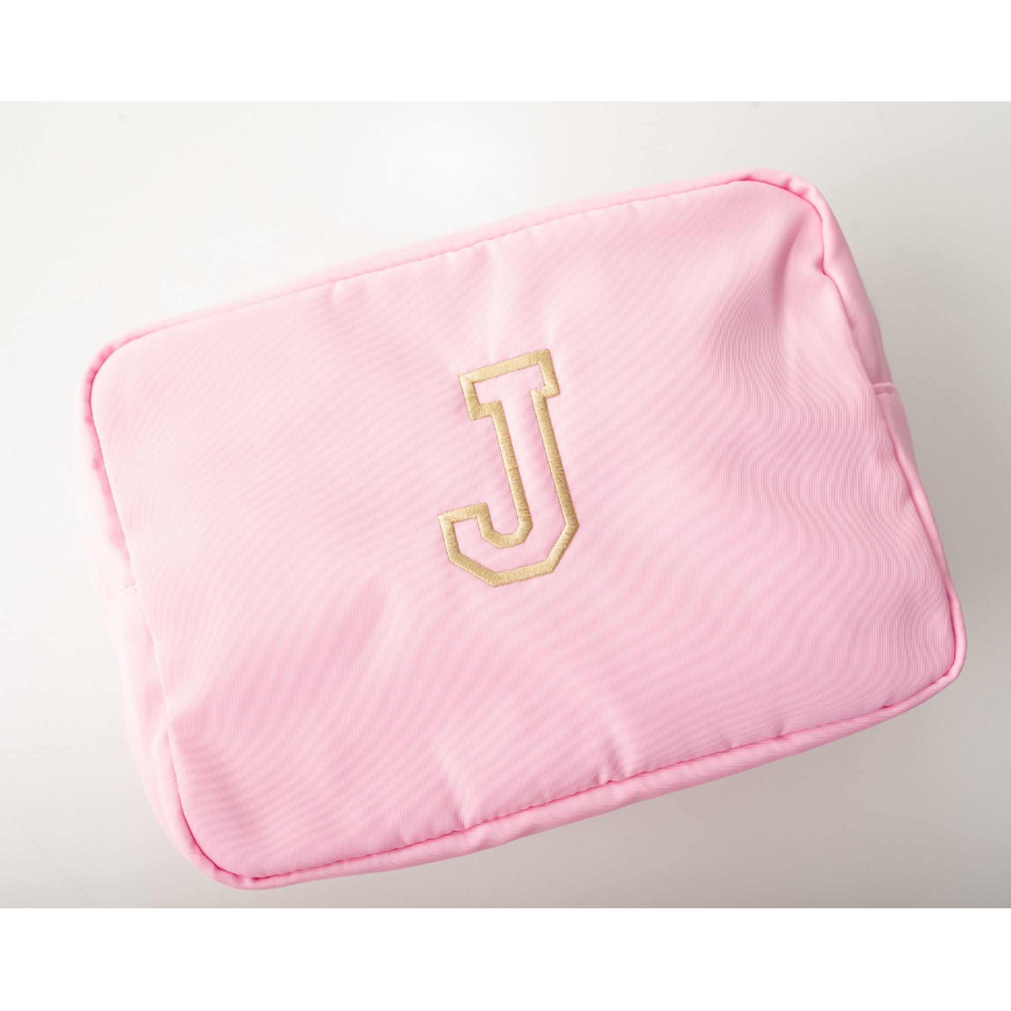 Monogrammed Bright Pink XL Nylon Pouch