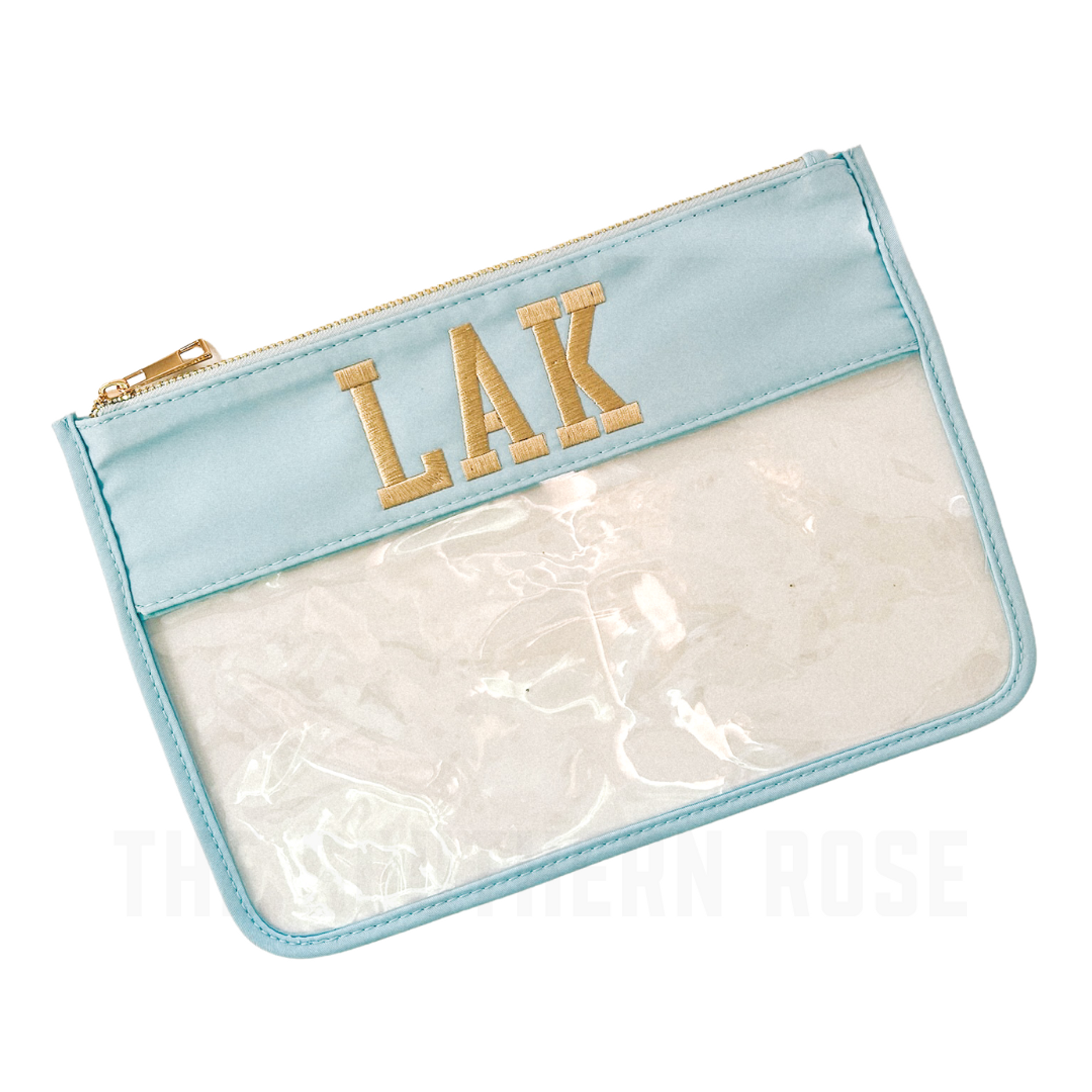 Ice Blue Clear Flat Pouch