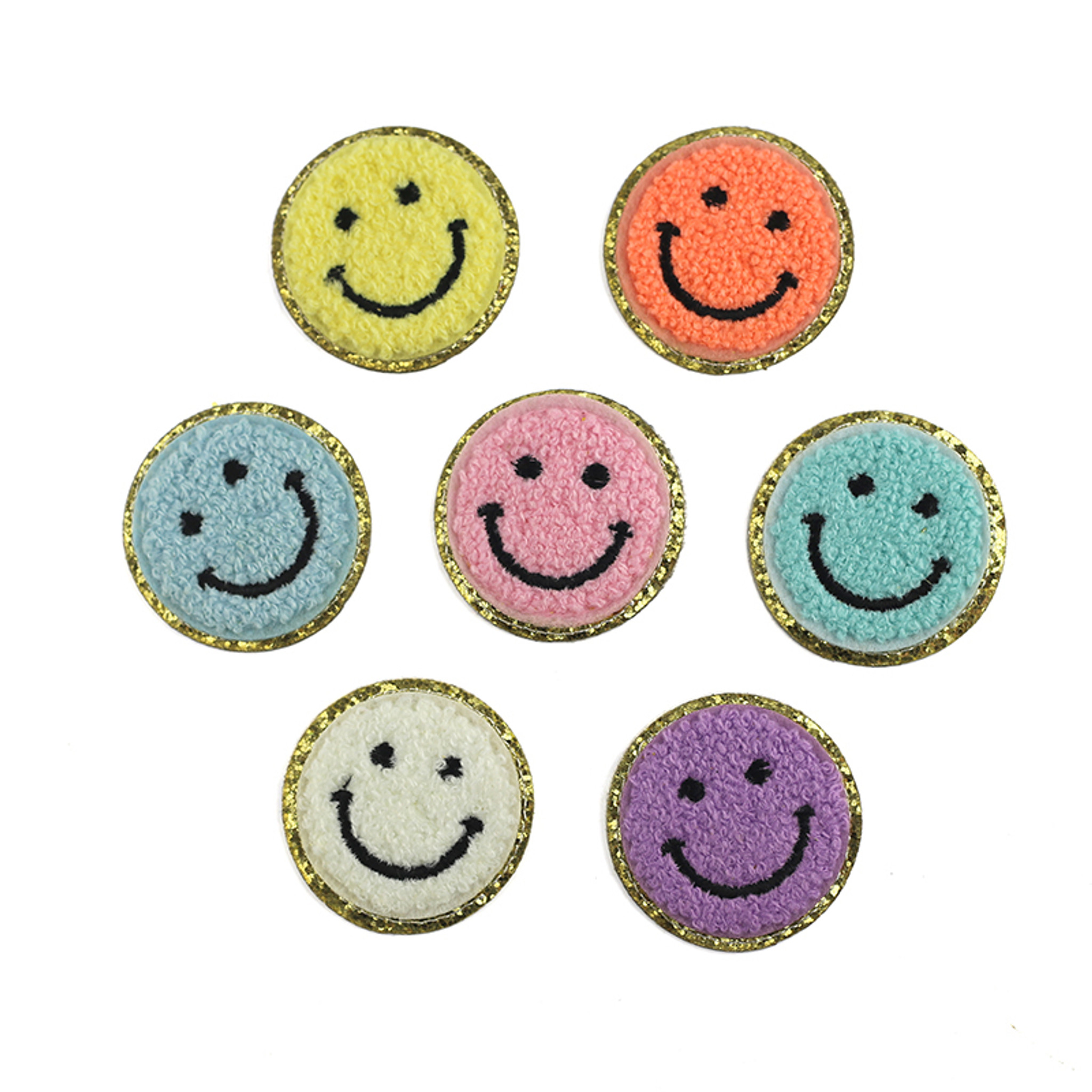 Smiley Face Chenille Patches