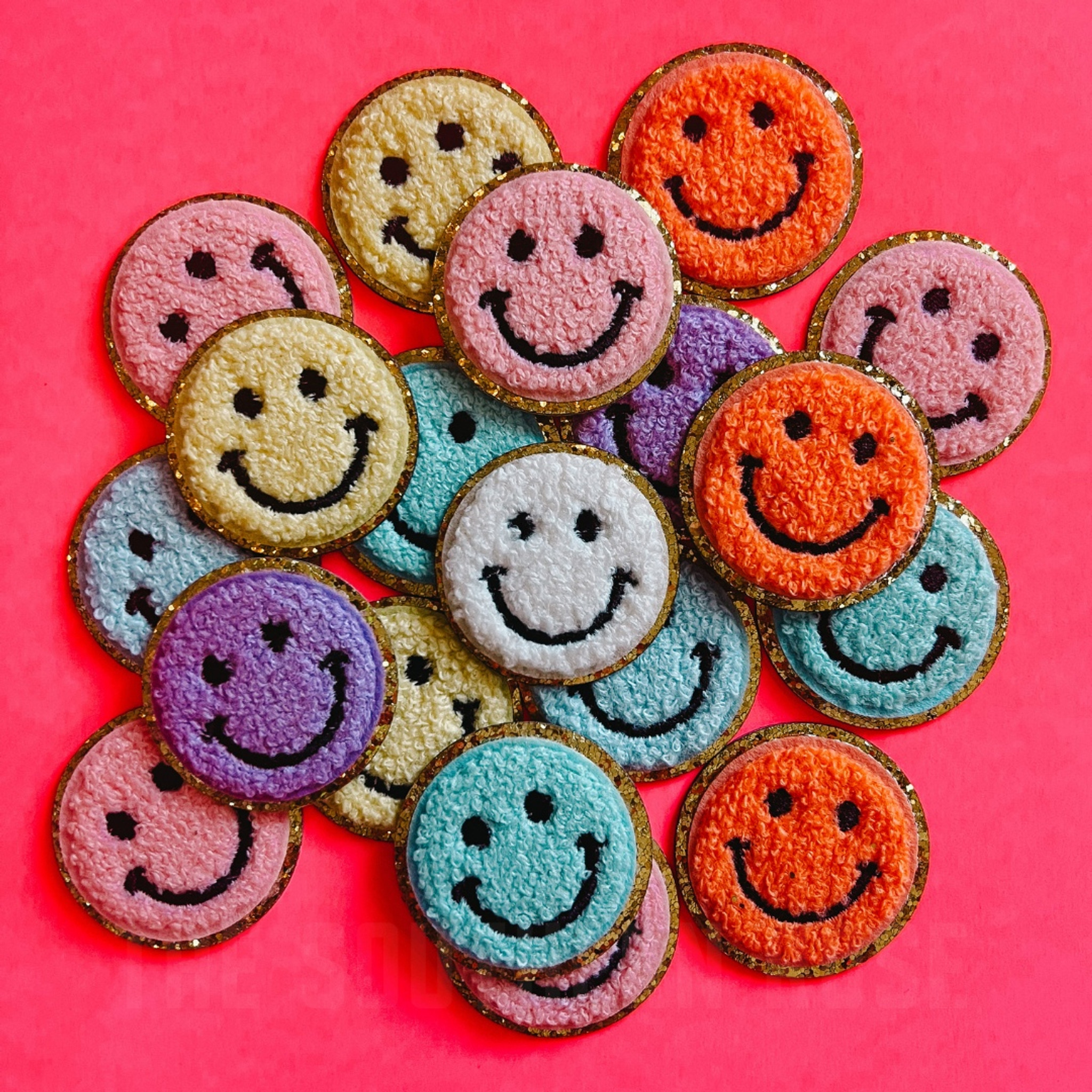 Smiley Face Chenille Patches