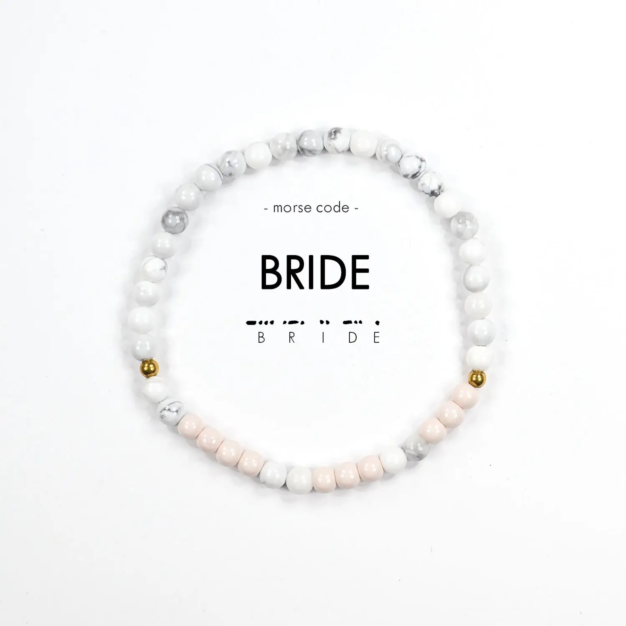 Morse Code Bracelet - Bride | Marble & Cream