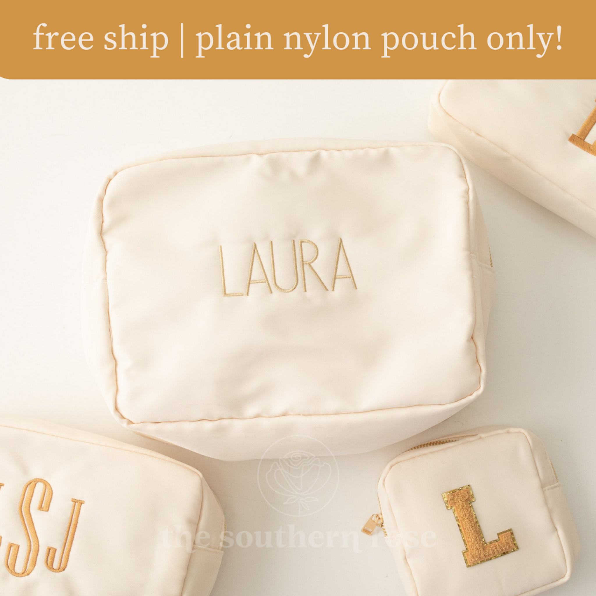 XL Nylon Pouch Cosmetic Bag | 10+ colors! 